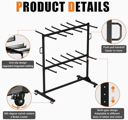 Albott Folding Chair Rack for 12 Tables or 84 Chairs - Image 4