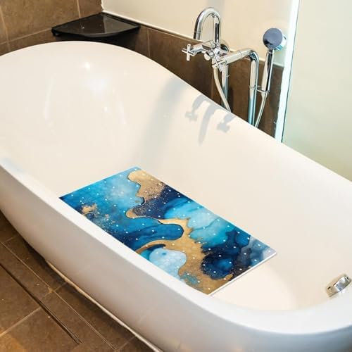 Bathtub Mat Non Slip 26.8x15.1In, Marble Texture Bath Mat - Image 5