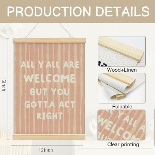NaZaUK Pink Classroom Decor, Retro Wall Hanging Banner - Image 5