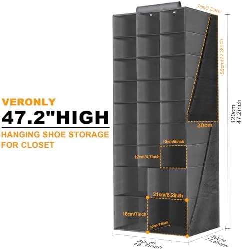 Hanging Shoe Organizer for Closet, Closet Hanging Shoe Storage Rack Holder - Image 3