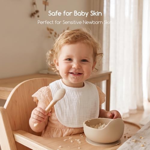6-Pack Muslin Baby Bibs for Drooling & Teething, Absorbent Bib - Image 3