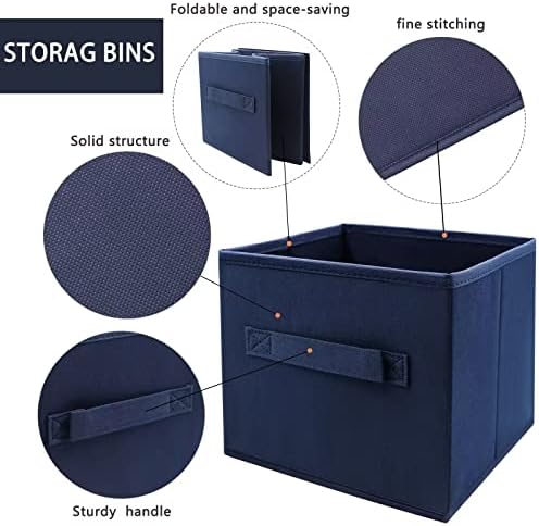 EBIGIC Small Storage Bins, Collapsible Fabric Storage Organizer 9.0"x7.5"x7.5" - Image 2