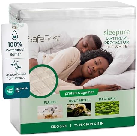 SafeRest Sleepure Waterproof Mattress Protector King Size by SafeRest