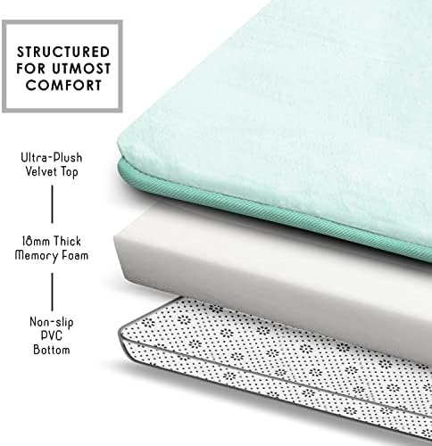 Clara Clark Bathroom Rugs, Velvet Memory Foam Bath Mat, Machine Washable Bath - Image 6