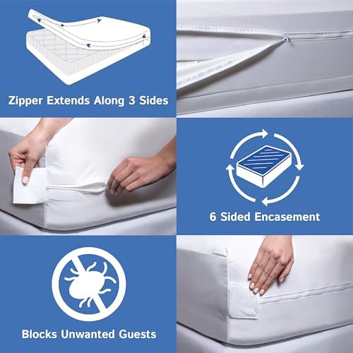 Split California King Mattress or Box Spring Encasement Waterproof Zippered - Image 6