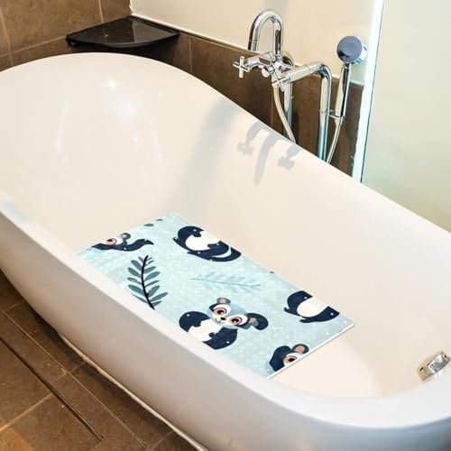 Bathtub Mat Non Slip 26.8x15.1 Inch, Cute Lemur Pattern Shower Mat - Image 5