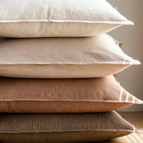 Foindtower Decorative Linen Lumbar Throw Pillow Covers 12x20 Light Brown - Image 5
