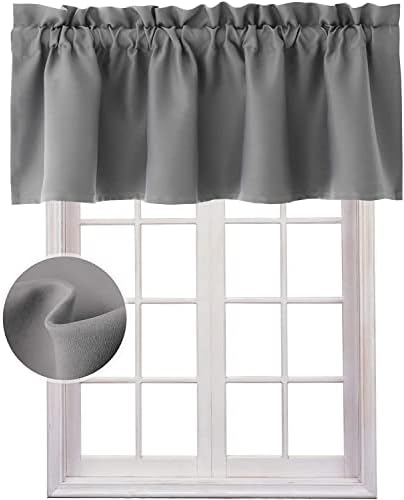 Hiasan Grey Valance Curtains for Window 52 x 18 Inches 1 Panel by Hiasan