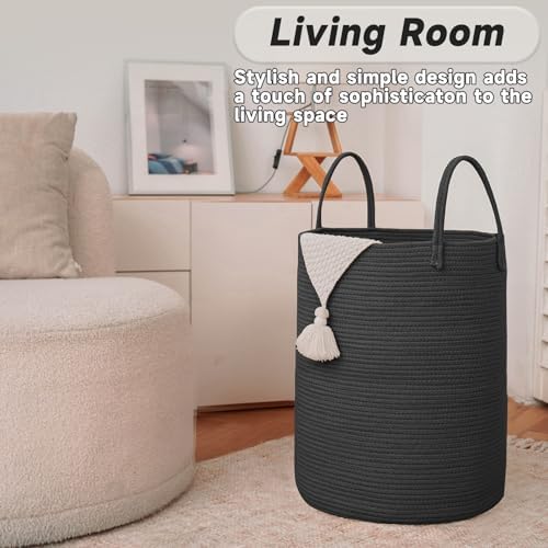 JMvicyroam 60L Cotton Rope Laundry Basket Hamper - Image 3