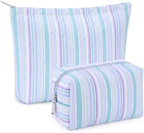 Huhumy 2 Pcs Makeup Bag Set for Women, Color Stripe by Huhumy