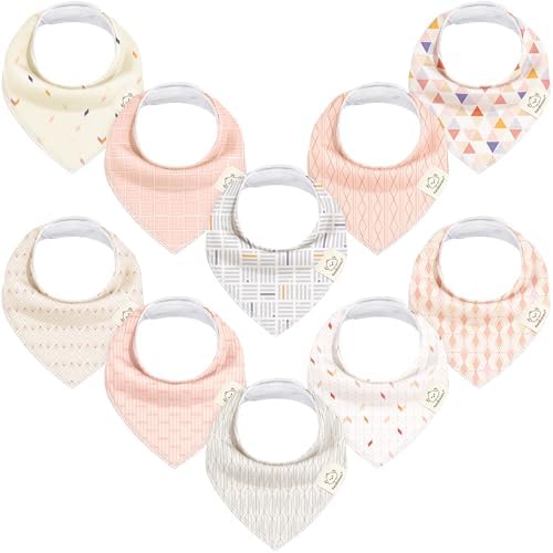 KeaBabies 10pk Organic Baby Bandana Bibs by KeaBabies