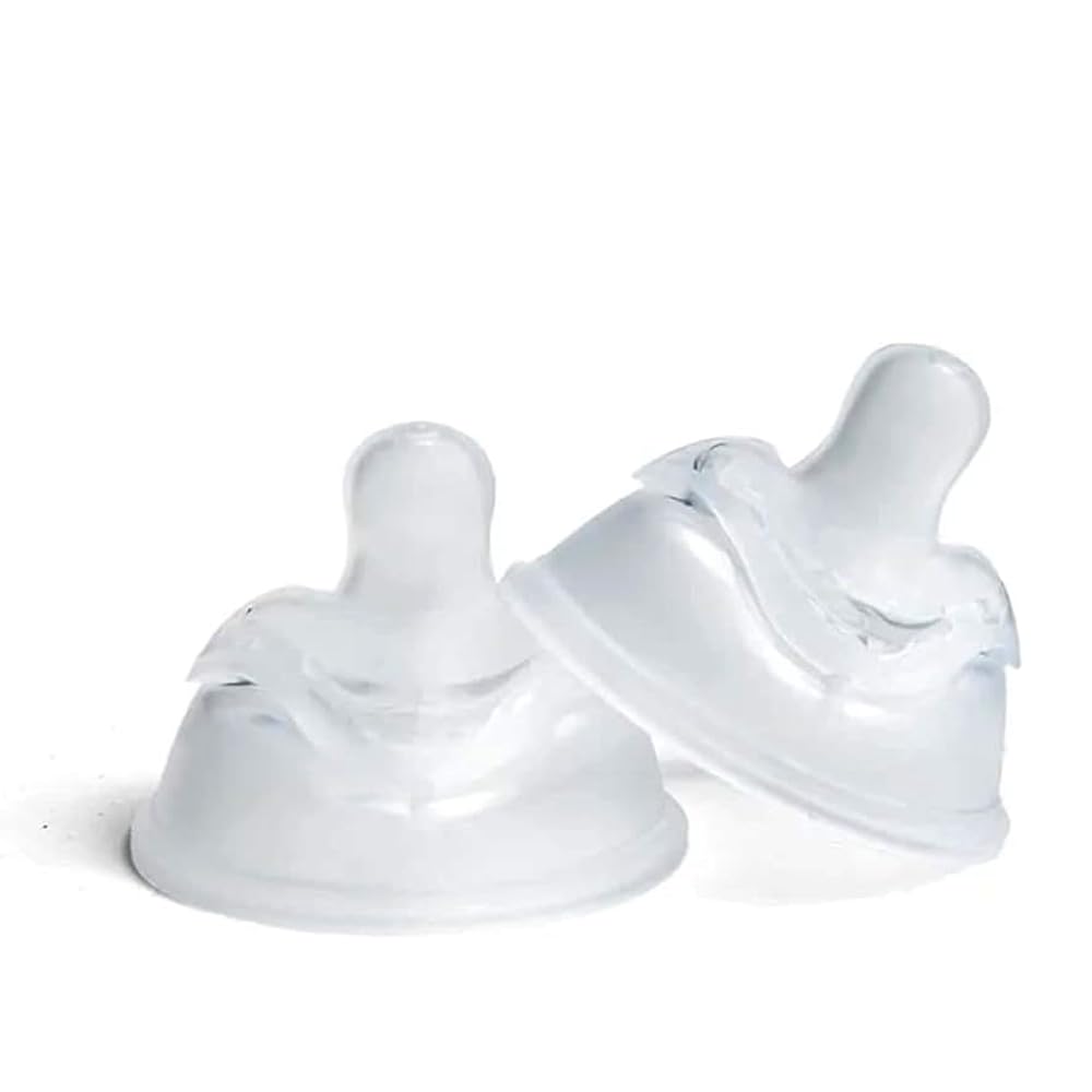 Herobility Double Anti-Colic Silicone Nipples, Baby Bottle Teats, Breast Like Shaped Nipples - Fits Herobility's & Eco Baby Bottles | Pack of 2 (X-Small Size)