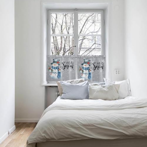 Vandarllin Snowman Christmas Kitchen Curtains and Valances Set, Let It Snow - Image 7