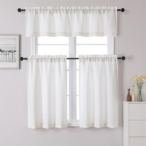 Chyhomenyc Blend Linen Valance for Windows, Light Filtering Blend Linen - Image 2