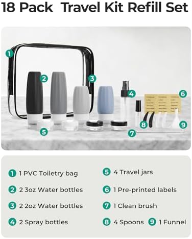 BAGSMART 18 Pack TSA Approved Travel Bottles - Image 2