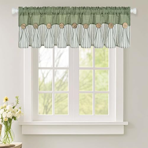 ASPMIZ Farmhouse Cotton Linen Valances by ASPMIZ