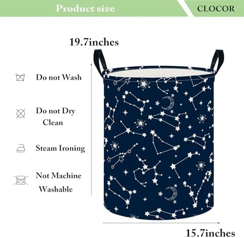 CLOCOR Large Blue Round Laundry Hamper, Waterproof Storage Basket, Gift Basket - Image 6