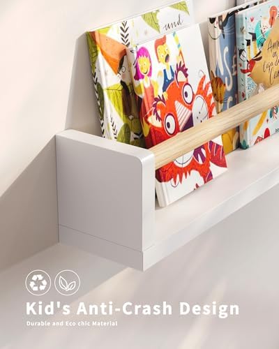 Seocry Nursery Book Shelves, 4 Pack, Wall Book Shelves - Image 6