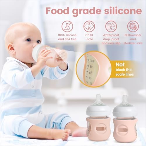 4Pack Silicone Sleeves for Philips Avent Natural Glass Baby Bottles - Image 2