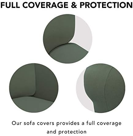 PureFit Stretch Couch Covers for Sofa Large Sofa Slipcovers Grayish Green - Image 3