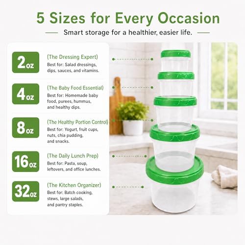 EONJOE 4oz Airtight Plastic Food Storage Containers - Image 3