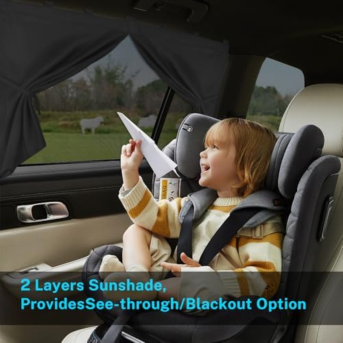 Car Window Shades, Double Layers Magnetic Car Sun Shade - Image 3