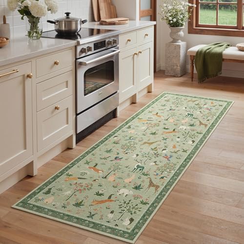 BESBLEE 2'6X6 Washable Kitchen Runner Rug, Animal Non Slip by BESBLEE
