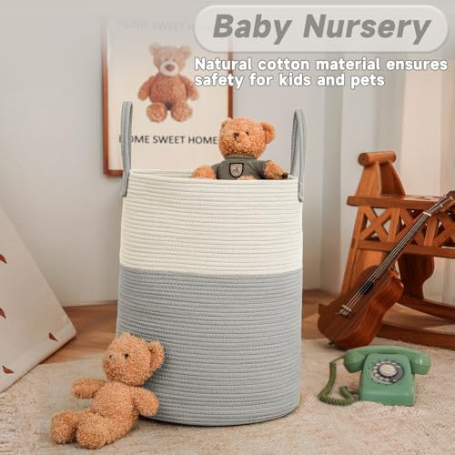 JMvicyroam 60L Cotton Rope Laundry Basket Hamper - Image 2