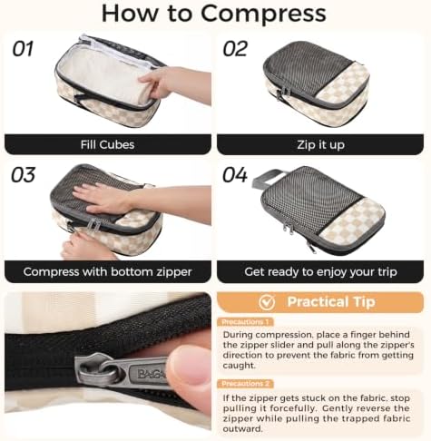 BAGAIL 4 Set/6 Set/8 Set Compression Packing Cubes Travel Accessories - Image 5