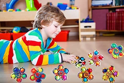 8 Pcs Pop Bubble Fidget Spinners for Party Favors, Hand Fidget Bulk Toys for Classroom Prizes, Christmas Valentine Gifts Goodie Bag Stocking Easter Basket Stuffers for Kids