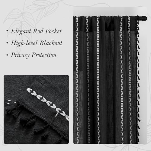 MitoVilla 2 Panels Boho Kitchen Short Curtains, French Country Small Tier - Image 6
