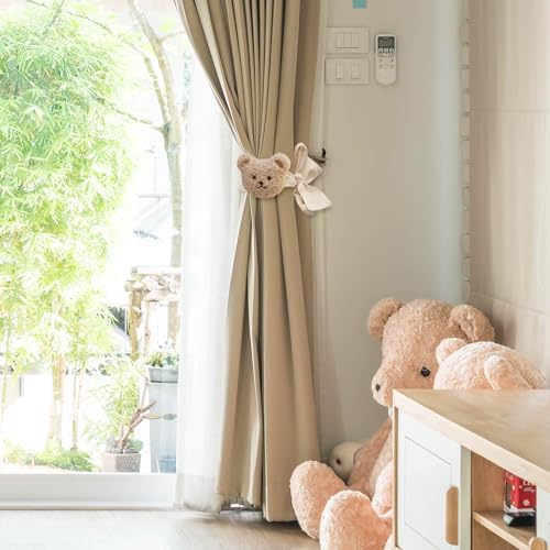 Whaline 4Pcs Bear Curtain Ties Cute Cartoon Bear Curtain Tieback Decorative - Image 6