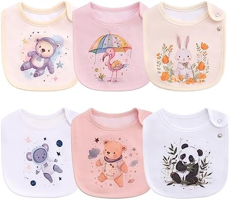 Maiwa 6 Pack Waterproof Cotton Baby Bibs by maiwa