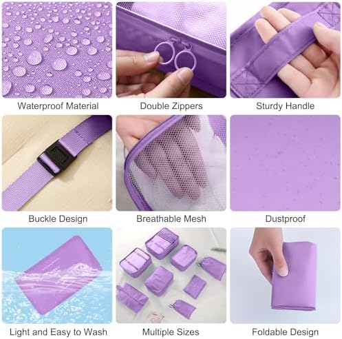 Packing Cubes for Travel 8 Set Luggage Organizer Bags - Image 4