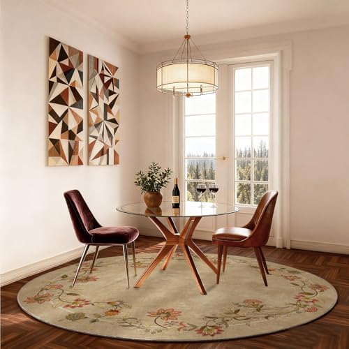 Washable Living Room Round Rug: 4ft Circle Rugs - Image 5