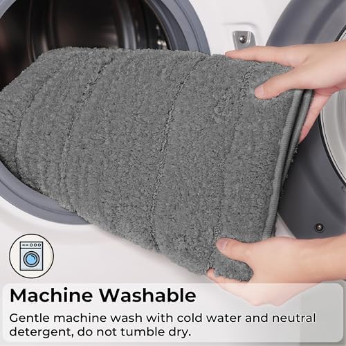 GRANNY SAYS Gray Bathroom Rug 59" x 20", Non-Slip Microfiber Bath Mat - Image 7