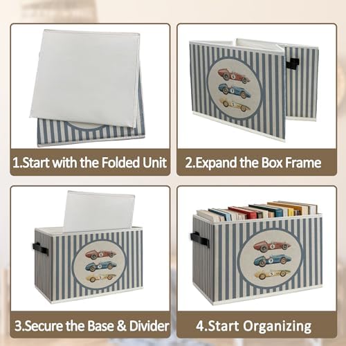 Vintage Race Car Boy Foldable Storage Bins Box - Image 5
