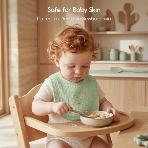 6-Pack Muslin Baby Bibs for Drooling & Teething, Absorbent Bib - Image 3
