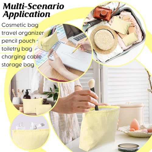 Huhumy 2 Pcs Makeup Bag Set for Women, Thin Stripe - Image 6