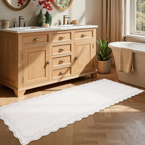 GarveeHome 2x6 Scalloped Washable Runner Rug Non Slip Hallway Kitchen Rug - Image 2