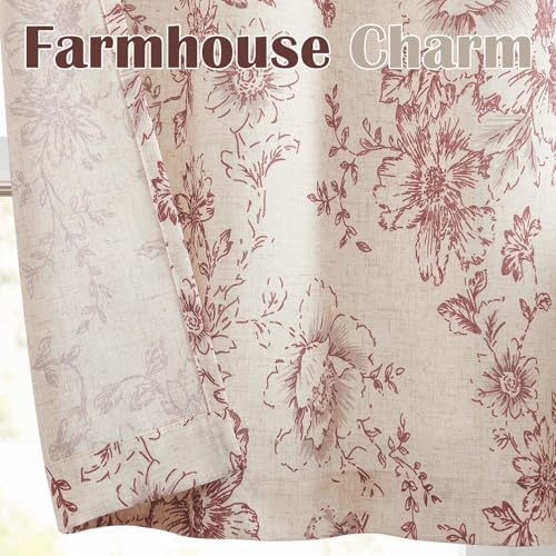 Vangao Floral Valances for Windows Alice Red W50 X 16L 1 Panel - Image 6