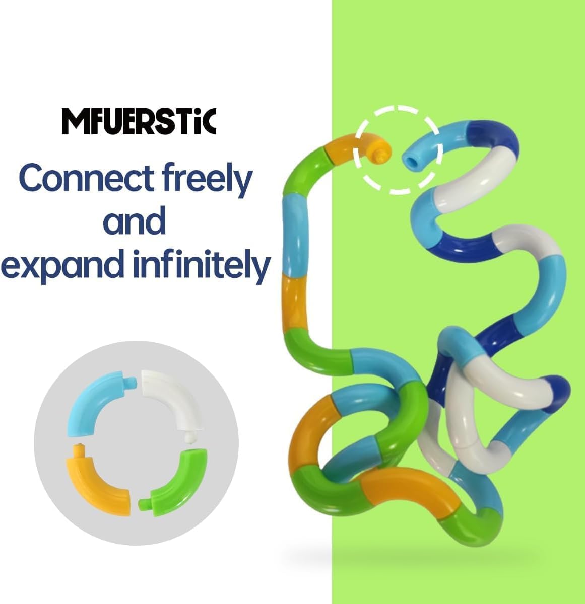 24PCS Random Multicolored Quiet Fidgets Toys for Unique Fidget Experience, Anti Anxiety Sensory Toys Combine into New Shapes,Brain Imagination Tools,Party Supplies