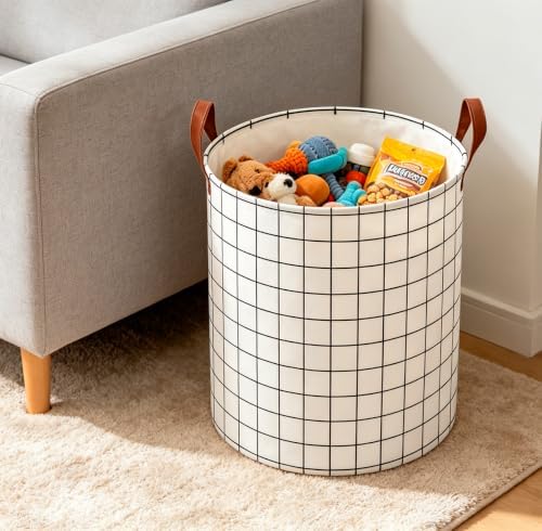 CLOCOR Collapsible Round Laundry Hamper/Large Storage Basket/Room Decor - Image 2