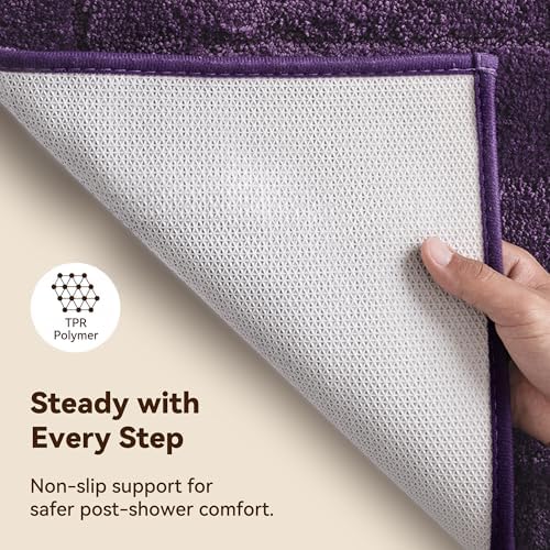 GRANNY SAYS Purple Bathroom Runner Rug 48" x 24", Soft Microfiber Bath Mat - Image 4