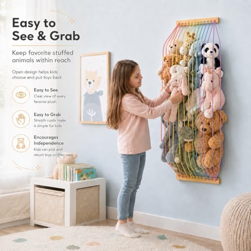 Stuffed Animal Storage Wood Soft Toy Organizer - Image 3