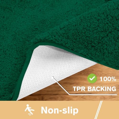 Polyester Bathroom Rug 17"x24" Verdant Green, Non-Slip Bath Mat - Image 5