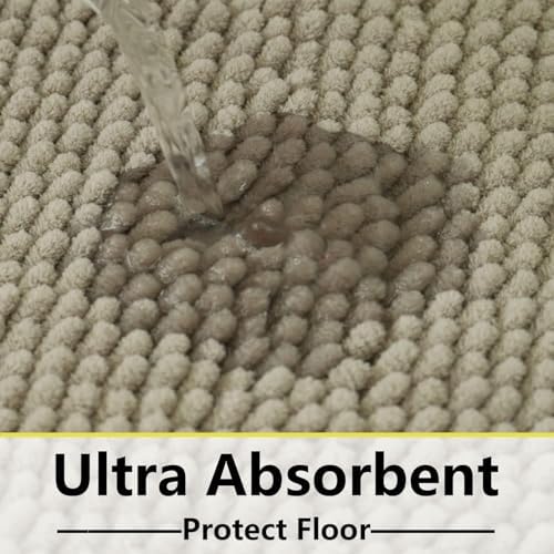 BOANKODU Bathroom Rugs 47x24, Extra Soft Absorbent Chenille Bath Rugs, PVC - Image 5