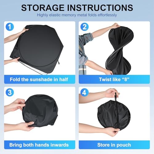 JUSTTOP Windshield Sun Shade for 2019-2025 2026 Chevrolet/Chevy Silverado 1500 - Image 5