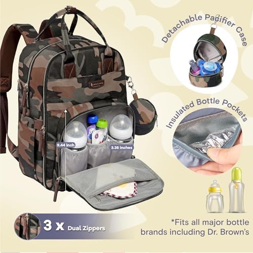 RUVALINO Diaper Bag Backpack, Large Capacity, Waterproof and Stylish - Image 2