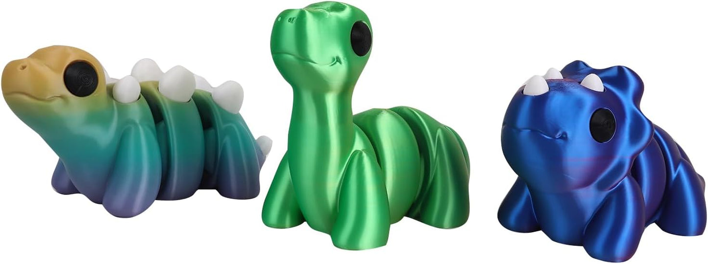 3D Printed Dinosaur with Flexible Articulated Joints, Fun Desk Toy for Stress and Anxiety Relief, Unisex Adults,Desktop Pet,Gift idea (Stegosaurus)